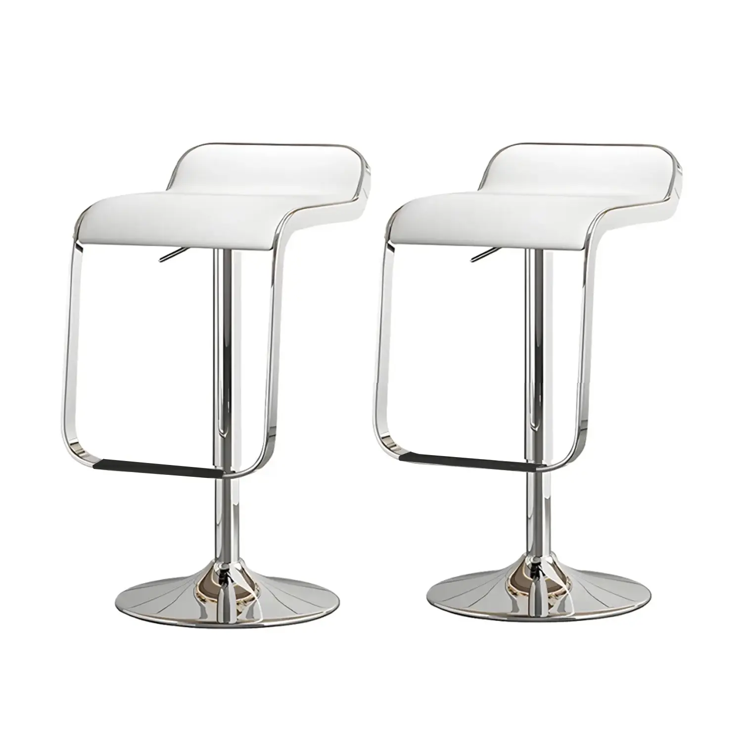 Leather Low Back Metal Adjustable Swivel Bar Stools Image - 15 | homeyfad
