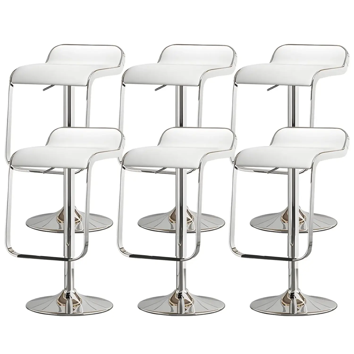 Leather Low Back Metal Adjustable Swivel Bar Stools Image - 21 | homeyfad