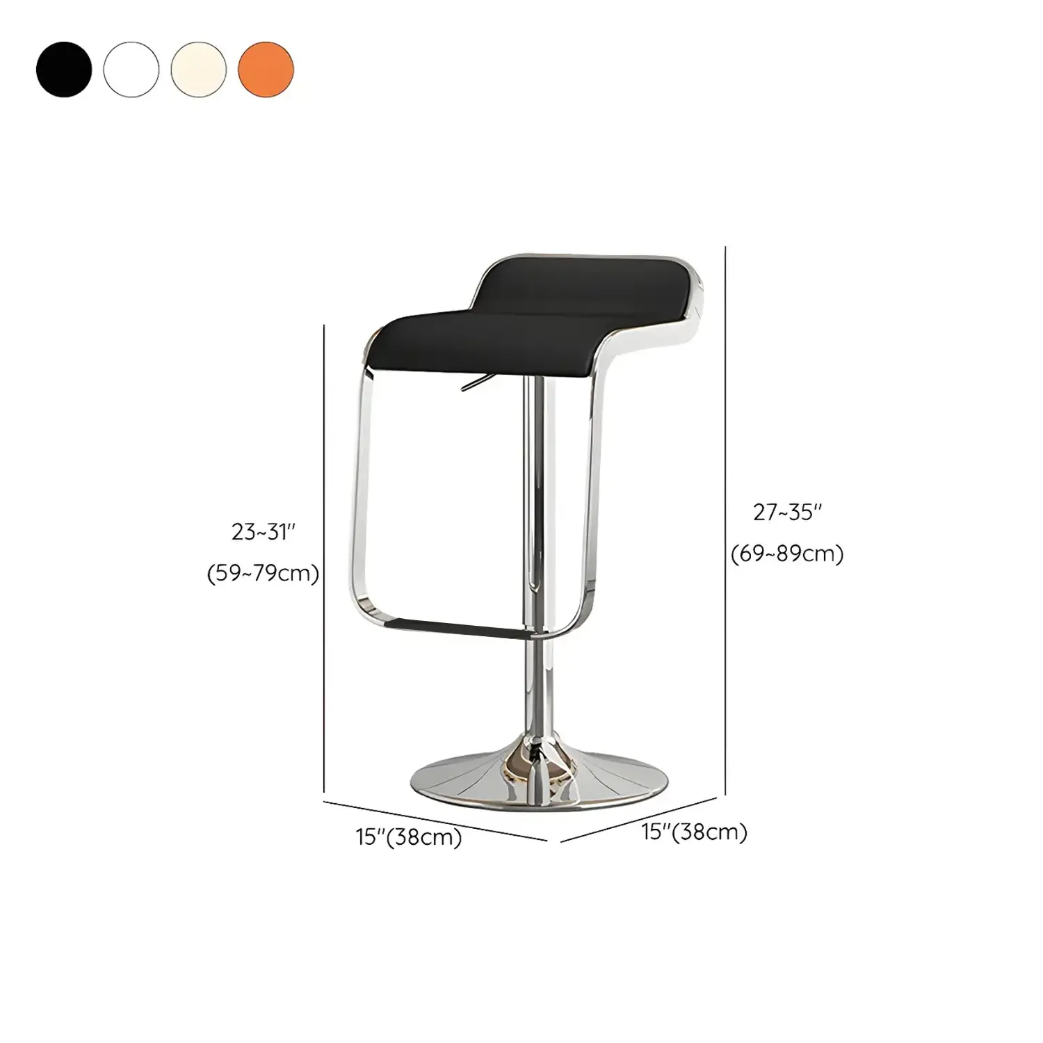 Leather Low Back Metal Adjustable Swivel Bar Stools Image - 24 | homeyfad