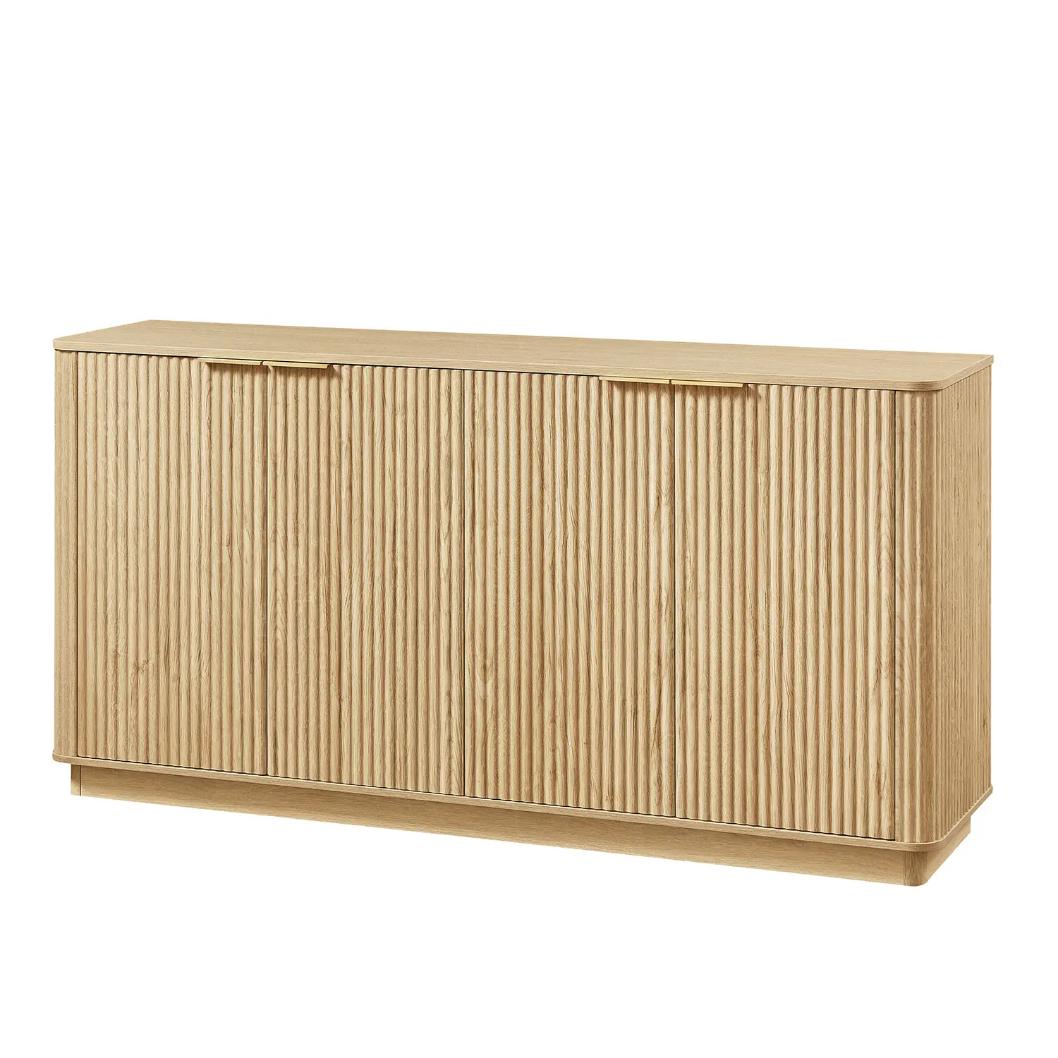 63" Mid-century Wooden Sideboard With Fluted Front Door Image - 15 | homeyfad