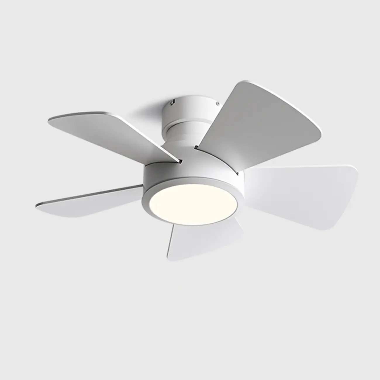 Modern Wood Flush Mount Ceiling Fan Dimmable LED for Bedroom | homeyfad