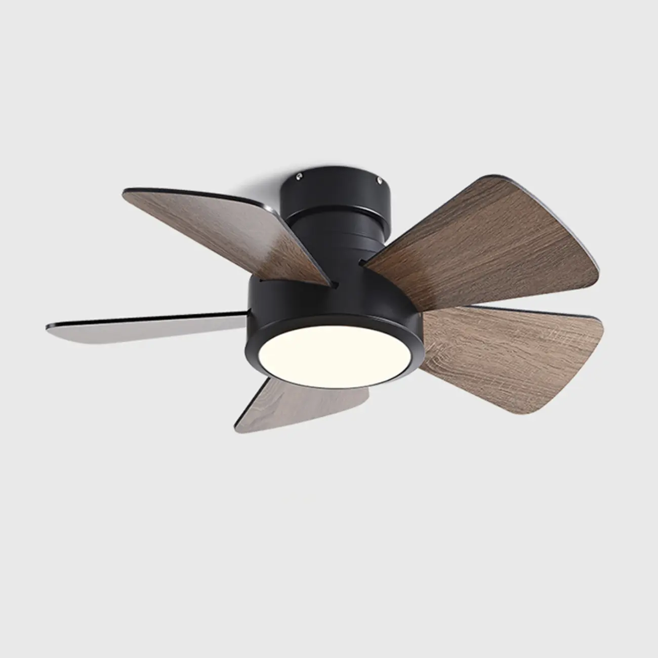 Modern Wood Flush Mount Ceiling Fan Dimmable LED for Bedroom | homeyfad