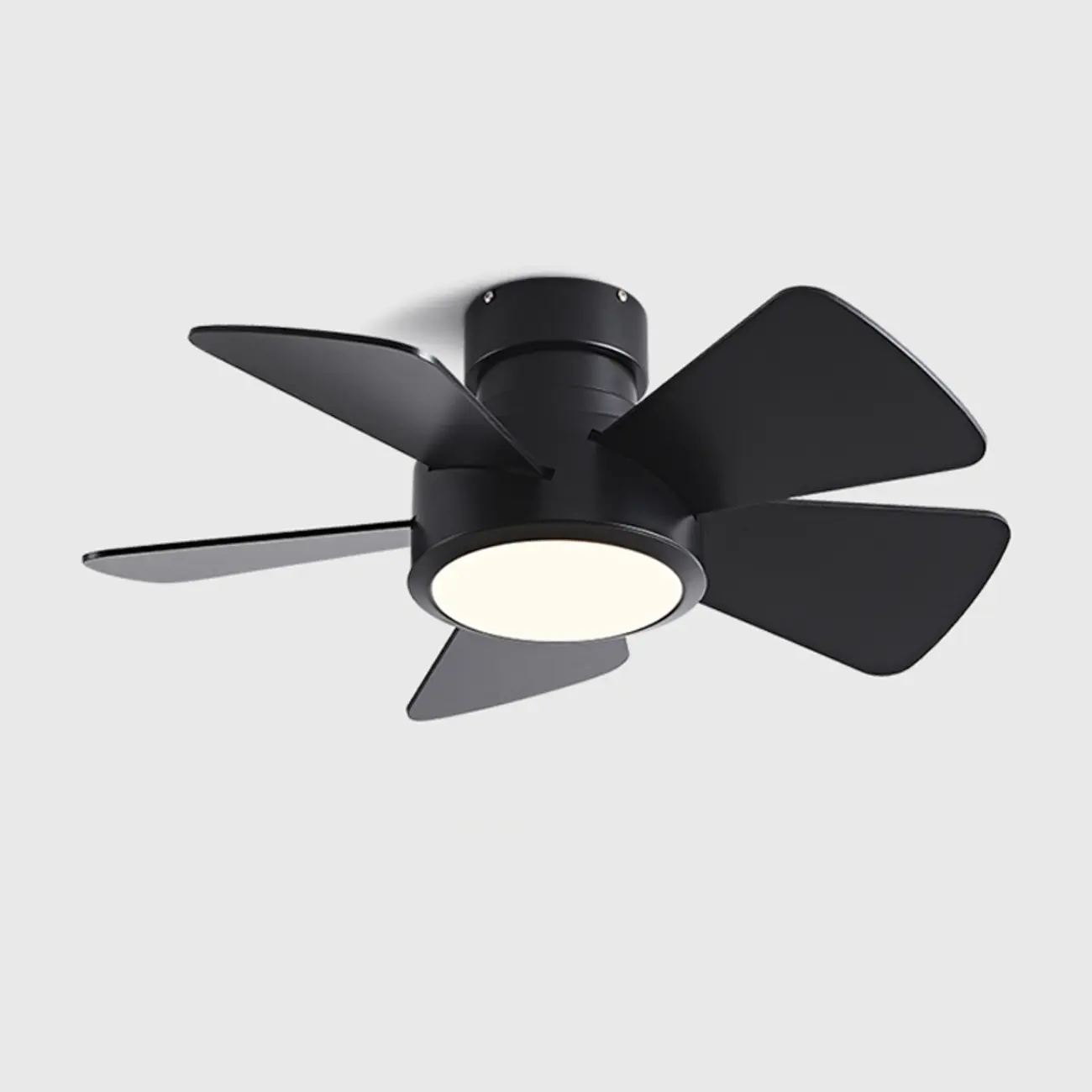 Modern Wood Flush Mount Ceiling Fan Dimmable LED for Bedroom | homeyfad