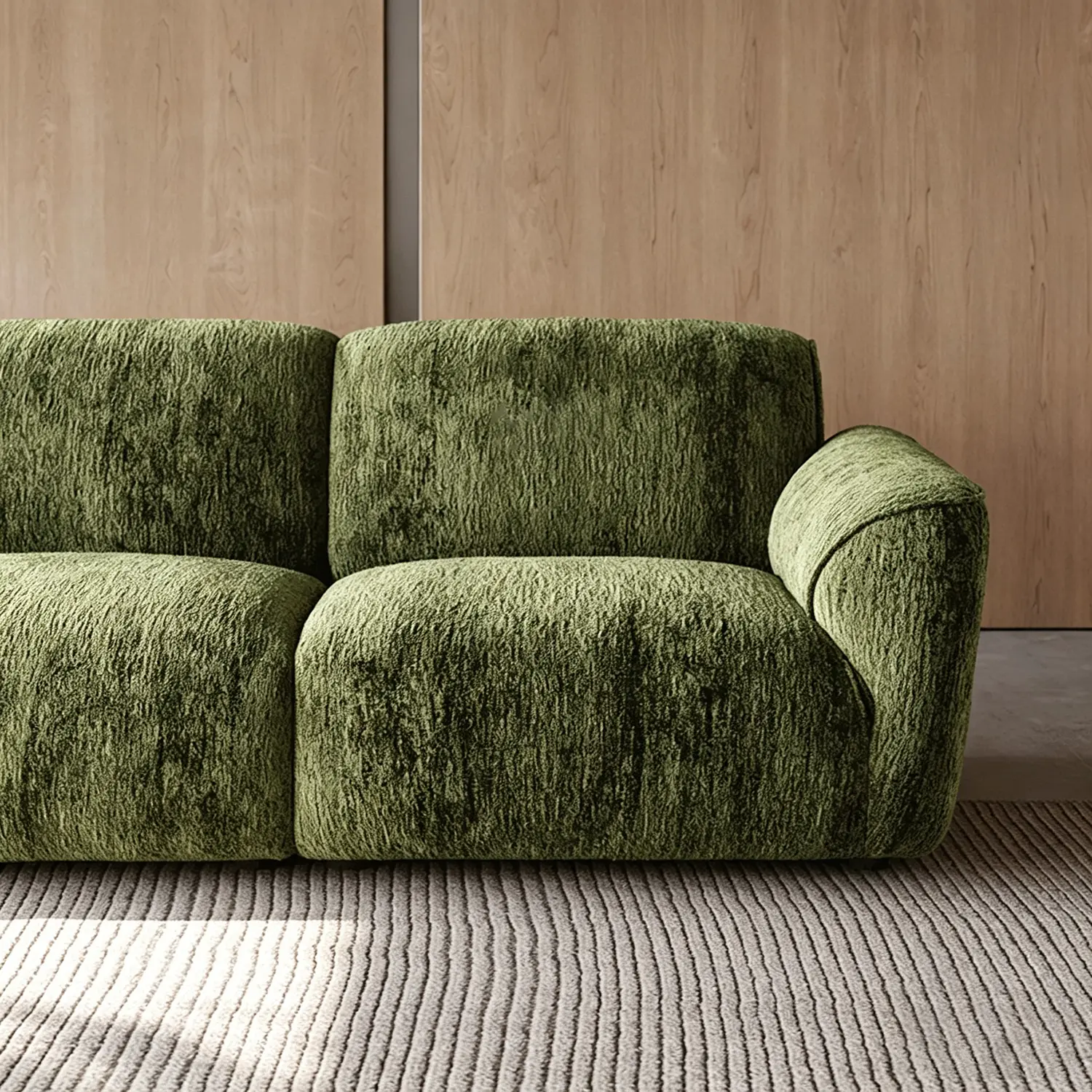 Modern Chenille Extra-Deep Sofa with Adjustable Backrest Image - 15 | homeyfad