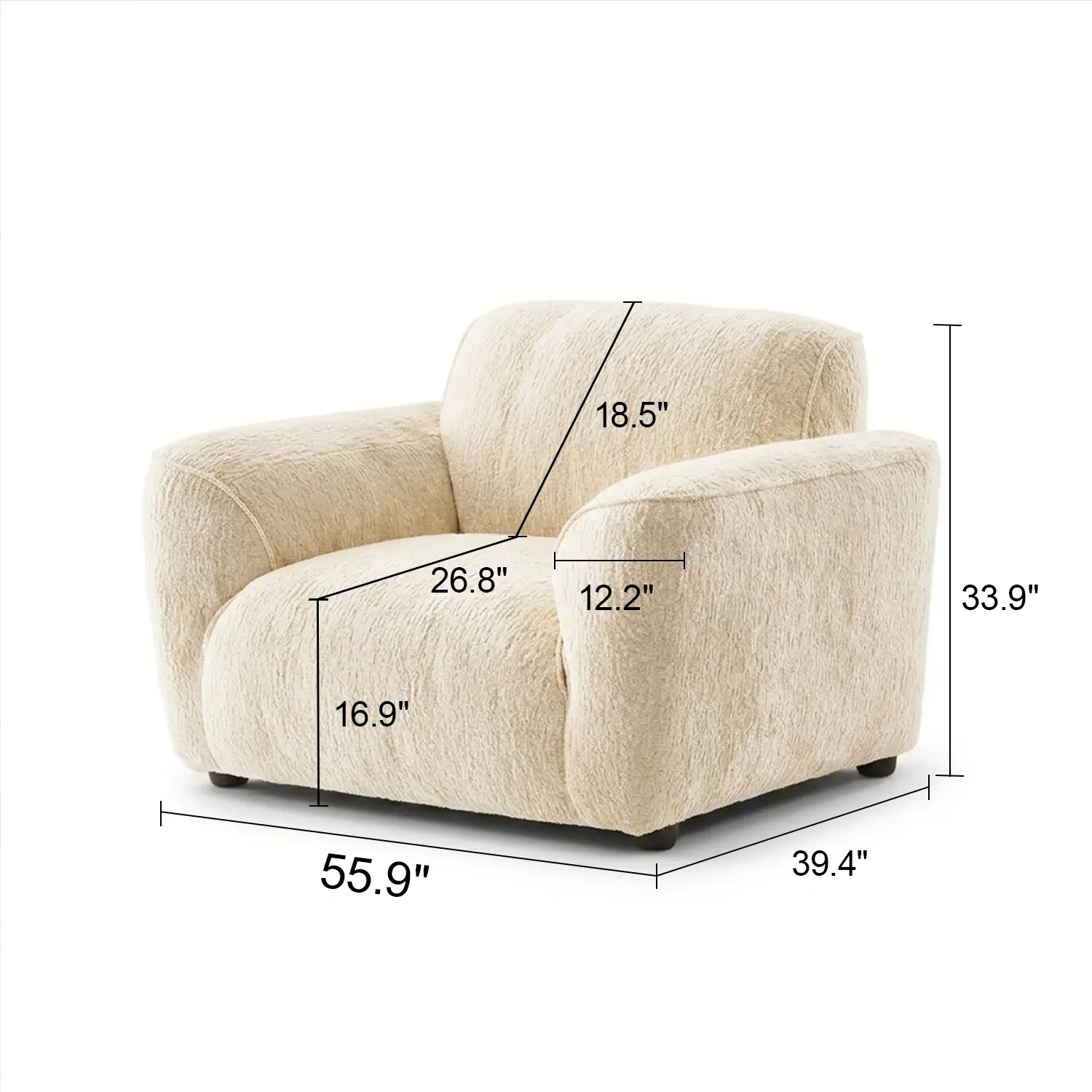Modern Chenille Extra-Deep Sofa with Adjustable Backrest Image - 25 | homeyfad