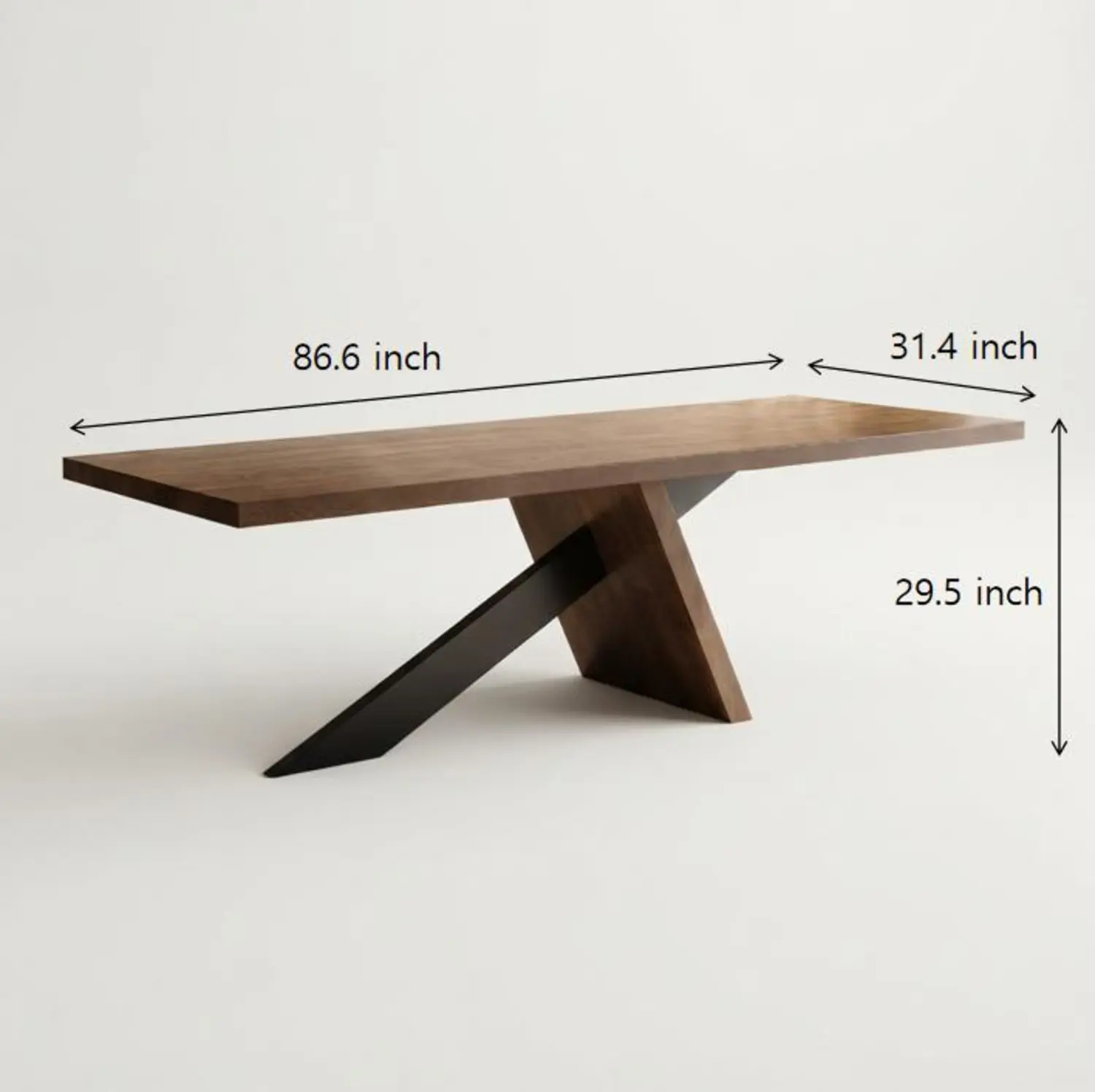 Modern Industrial Rectangular Solid Pine Wood Dining Table with Iron Base Image - 14 | homeyfad