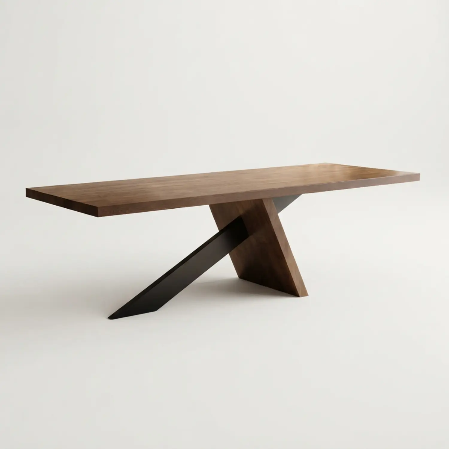 62.9"W x 31.4"D x 29.5"H Walnut Modern Industrial Rectangular Solid Pine Wood Dining Table with Iron Base Image - 2 | homeyfad