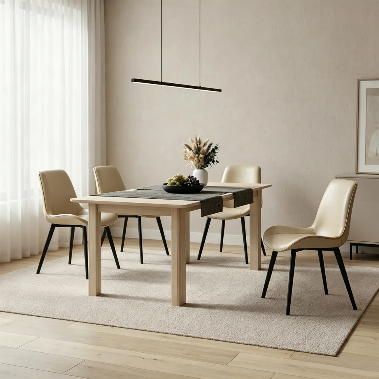Modern Faux Leather Upholstered Low Back Dining Chairs with Metal Legs Image - 9 | homeyfad