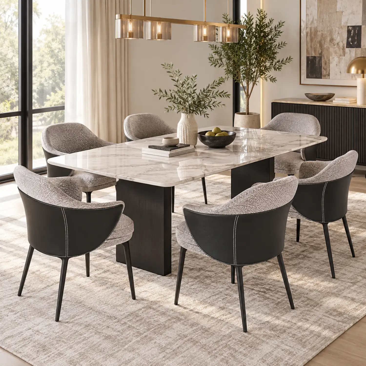 Modern Cotton-linen Upholstered Low Back Arm Chairs Image - 7 | homeyfad
