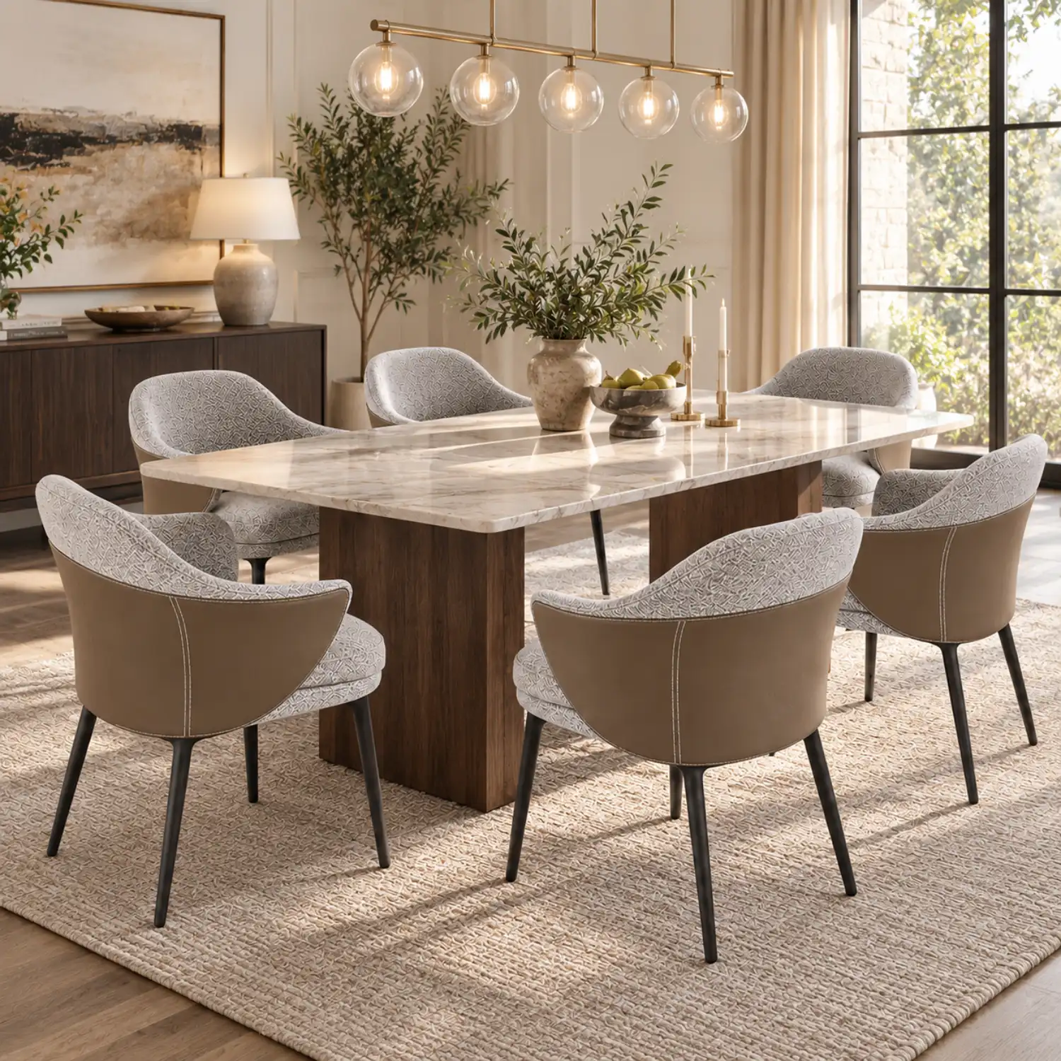 Modern Cotton-linen Upholstered Low Back Arm Chairs Image - 8 | homeyfad