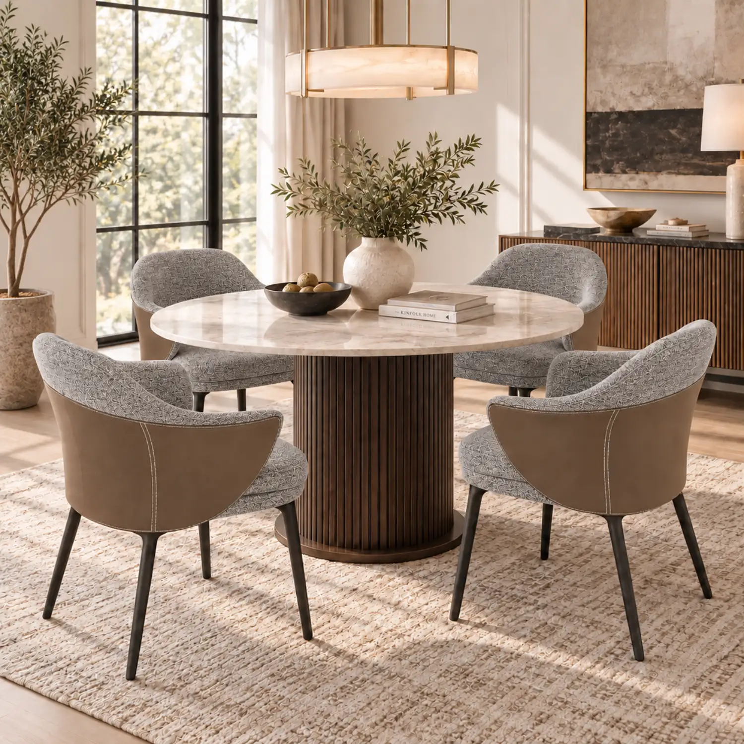 Modern Cotton-linen Upholstered Low Back Arm Chairs Image - 9 | homeyfad