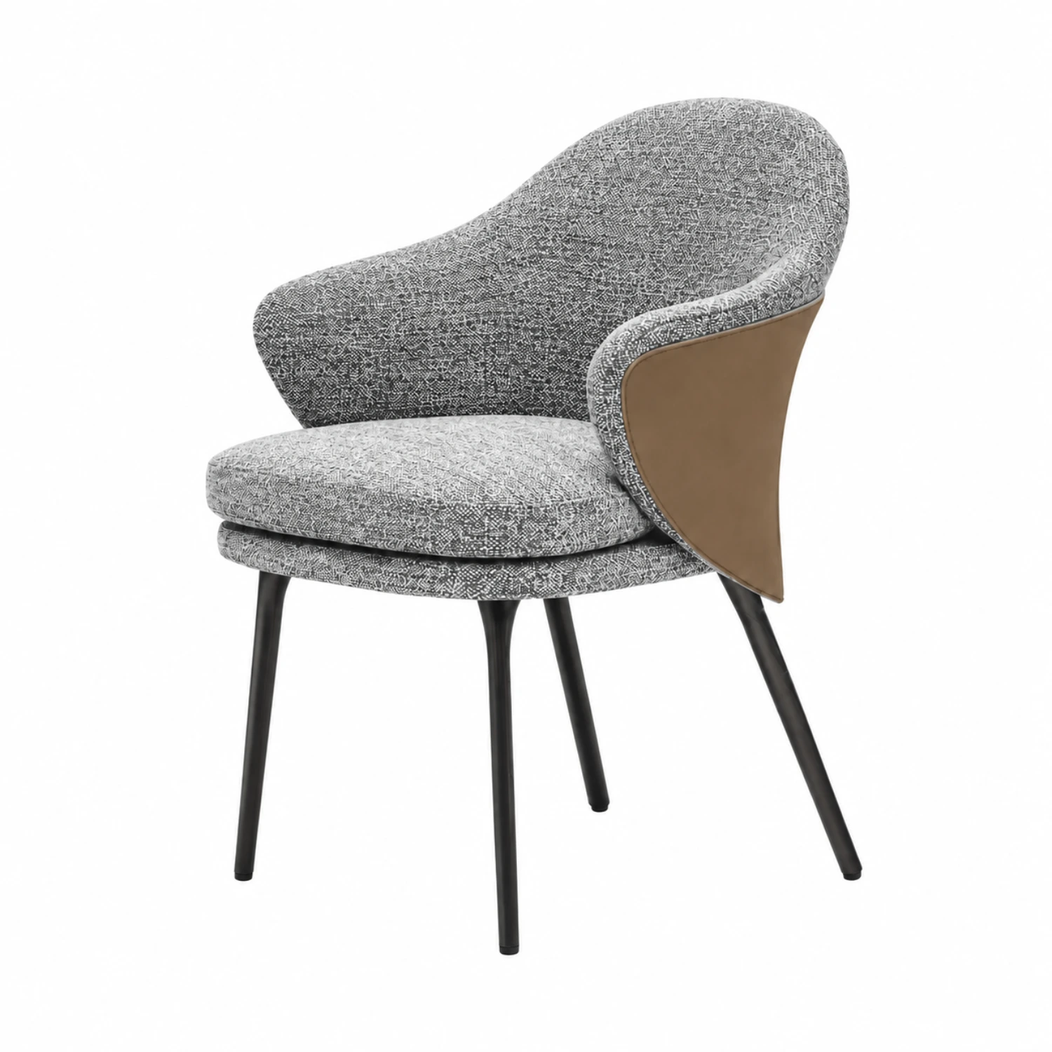 Modern Cotton-linen Upholstered Low Back Arm Chairs Image - 11 | homeyfad