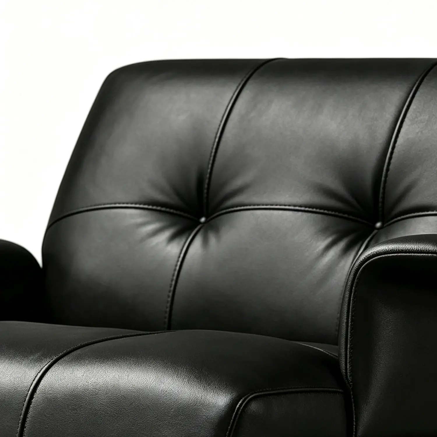 Modern Tufted Microfiber Leather Accent Chair with Arms Image - 10 | homeyfad