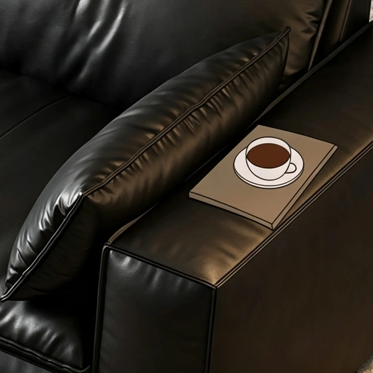 Luxurious Genuine Leather Modular Sofa with Solid Wood Frame Image - 17 | homeyfad