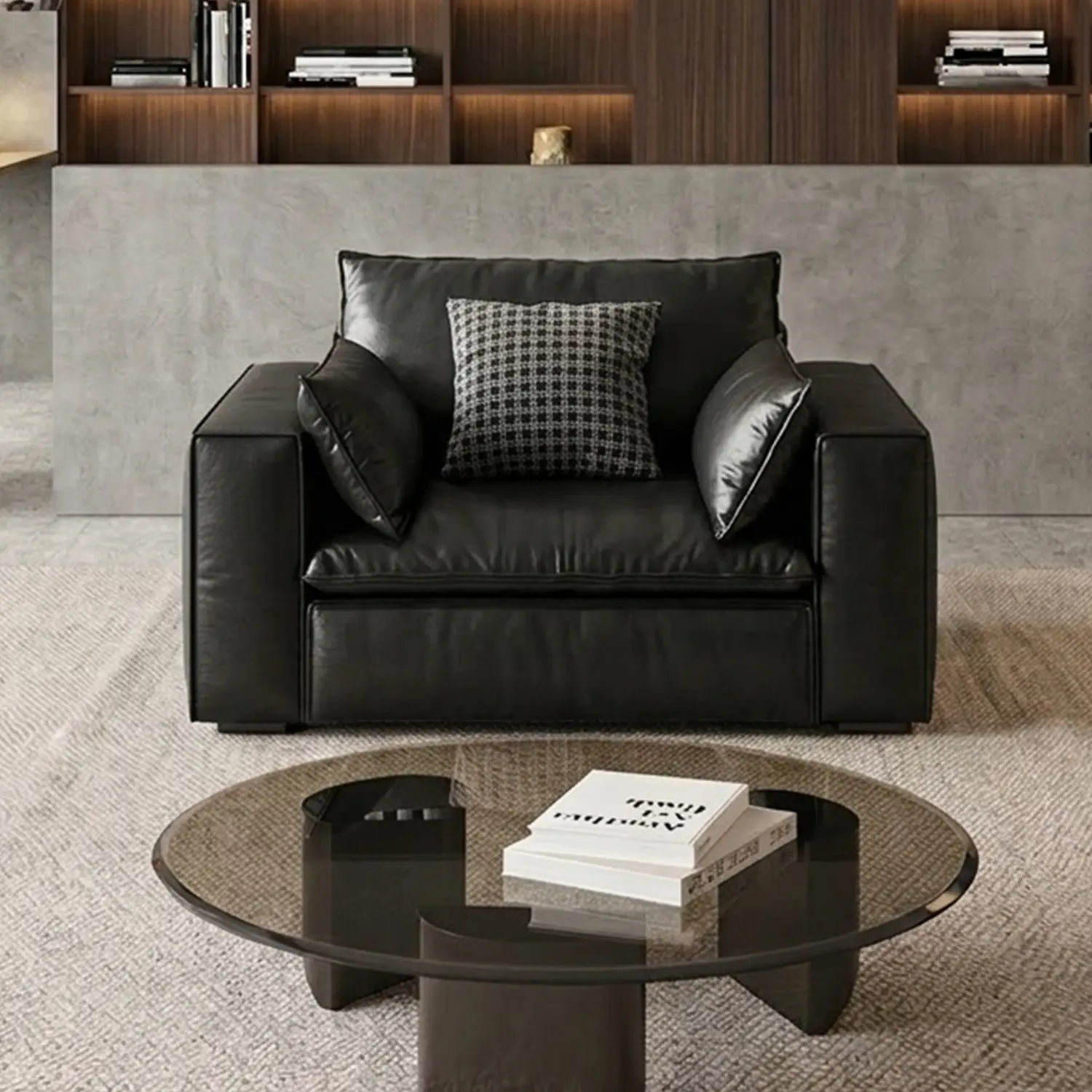 Luxurious Genuine Leather Modular Sofa with Solid Wood Frame Image - 12 | homeyfad