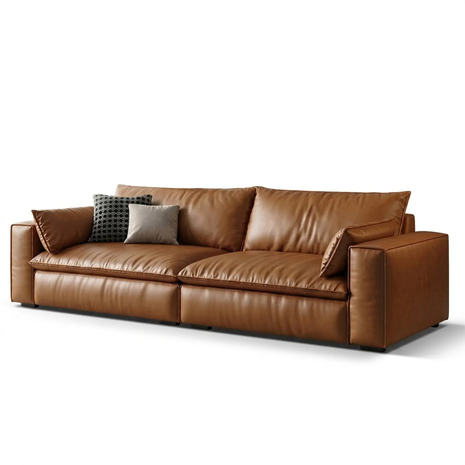 Luxurious Genuine Leather Modular Sofa with Solid Wood Frame Image - 22 | homeyfad