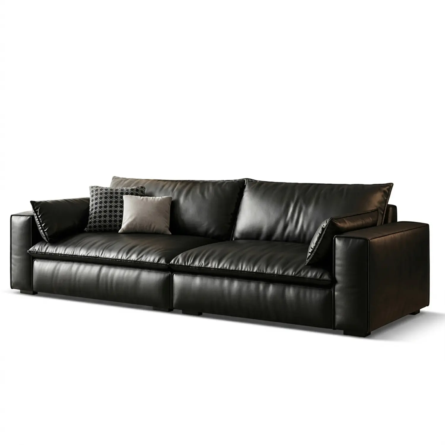Luxurious Genuine Leather Modular Sofa with Solid Wood Frame Image - 25 | homeyfad