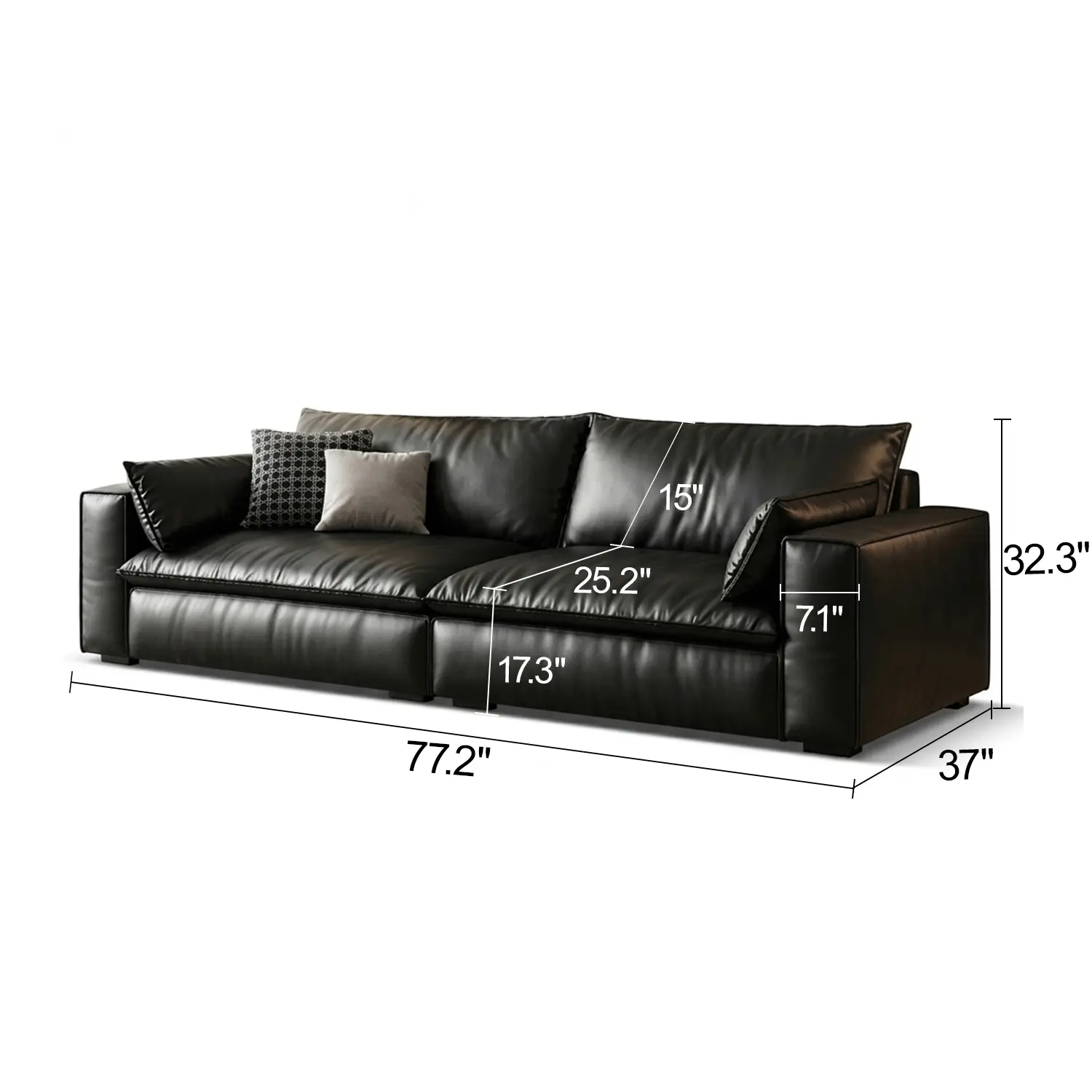 Luxurious Genuine Leather Modular Sofa with Solid Wood Frame Image - 31 | homeyfad