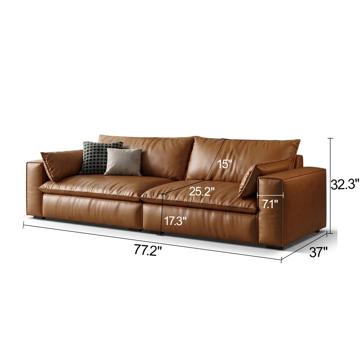 Luxurious Genuine Leather Modular Sofa with Solid Wood Frame Image - 28 | homeyfad
