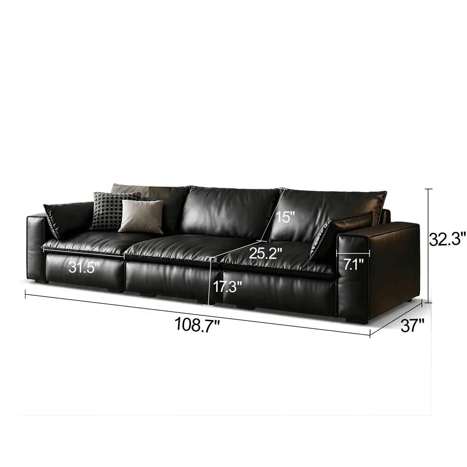 Luxurious Genuine Leather Modular Sofa with Solid Wood Frame Image - 32 | homeyfad