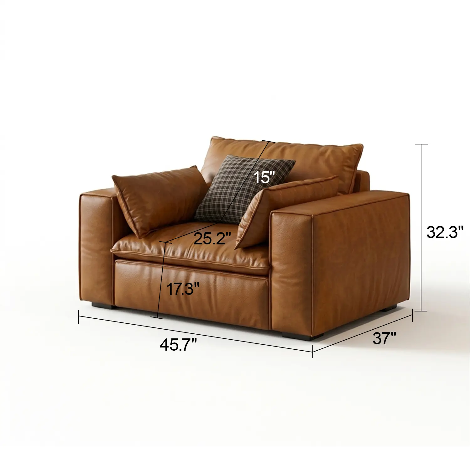 Luxurious Genuine Leather Modular Sofa with Solid Wood Frame Image - 27 | homeyfad