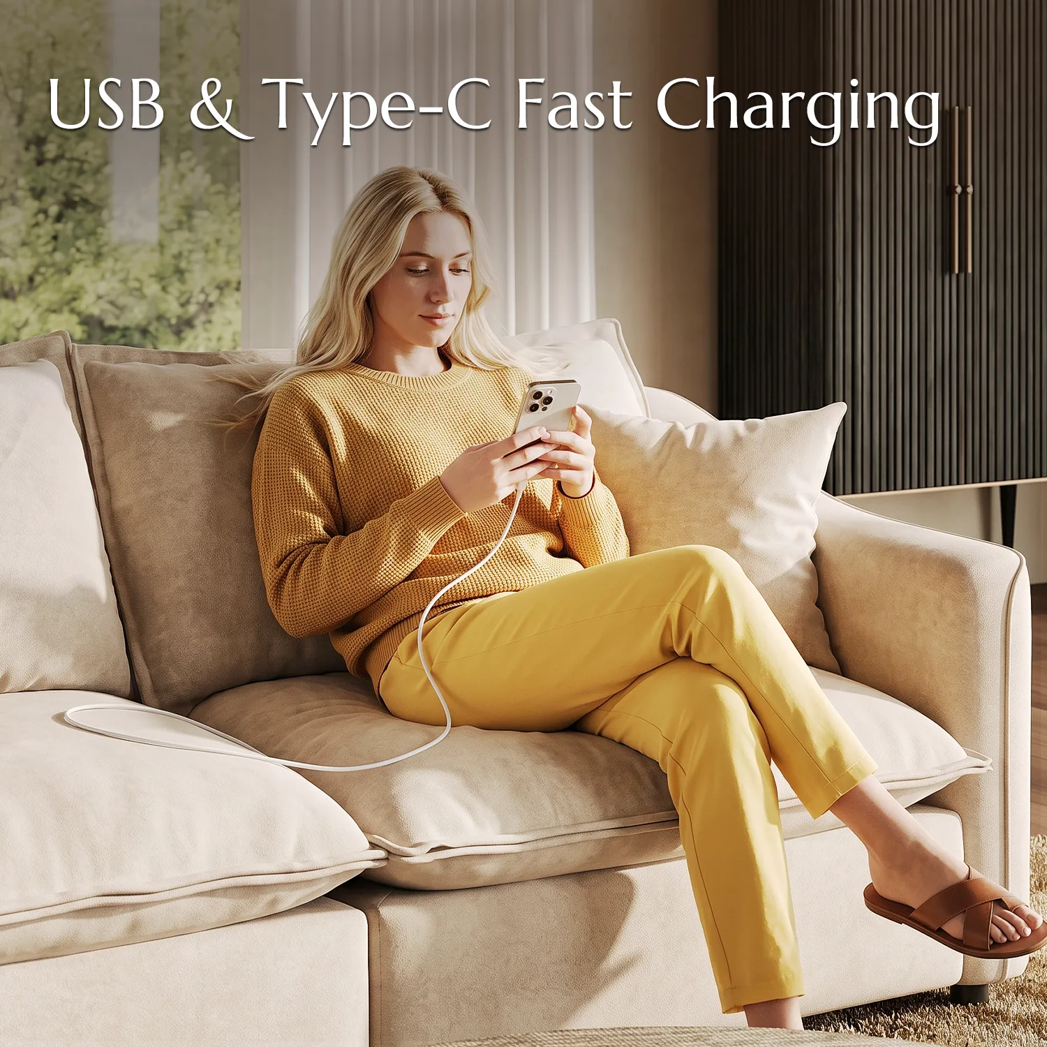 Beige Modern Living Room Power Reclining Sofa With Adjustable Footrest Image - 17 | homeyfad