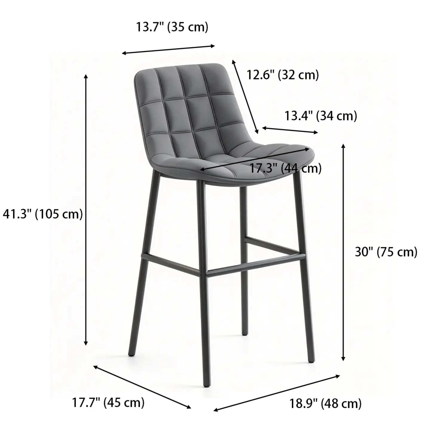 Concave Modern Low Back Leather Counter Bar Stools Image - 19 | homeyfad