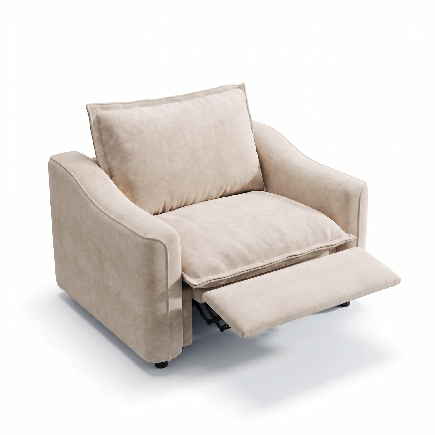 Beige Modern Living Room Power Reclining Sofa With Adjustable Footrest Image - 27 | homeyfad