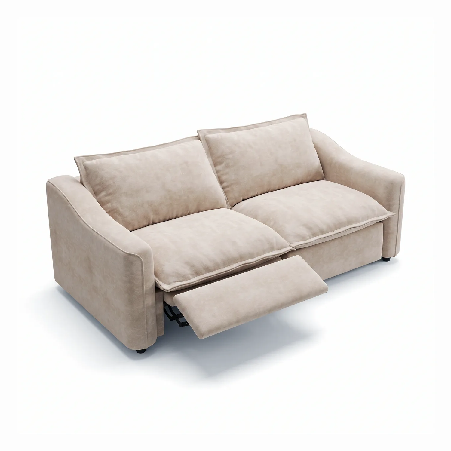 Beige Modern Living Room Power Reclining Sofa With Adjustable Footrest Image - 28 | homeyfad