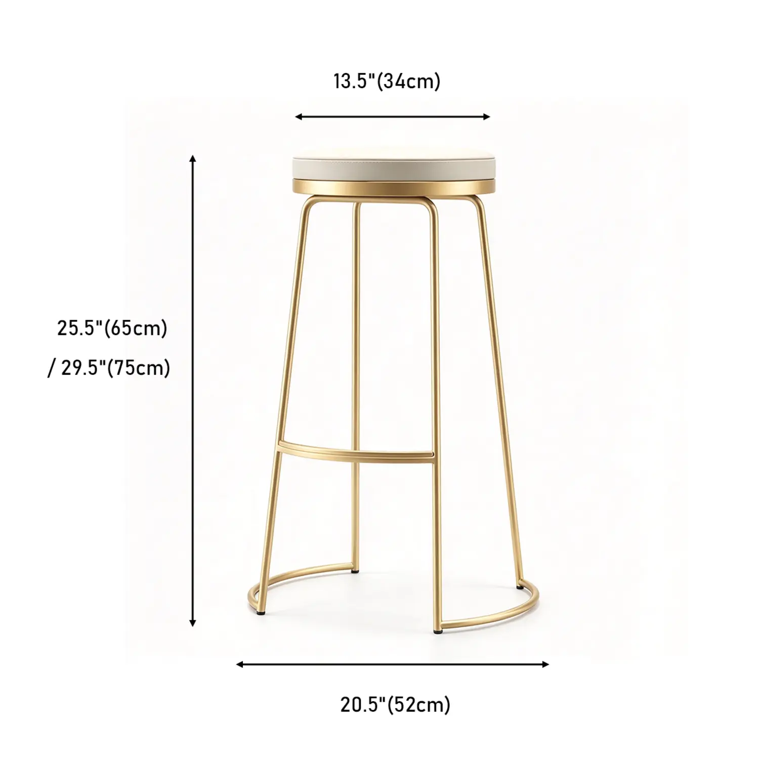 Industrial Round PU Leather Counter Height Bar Stools Metal Frame Image - 10 | homeyfad