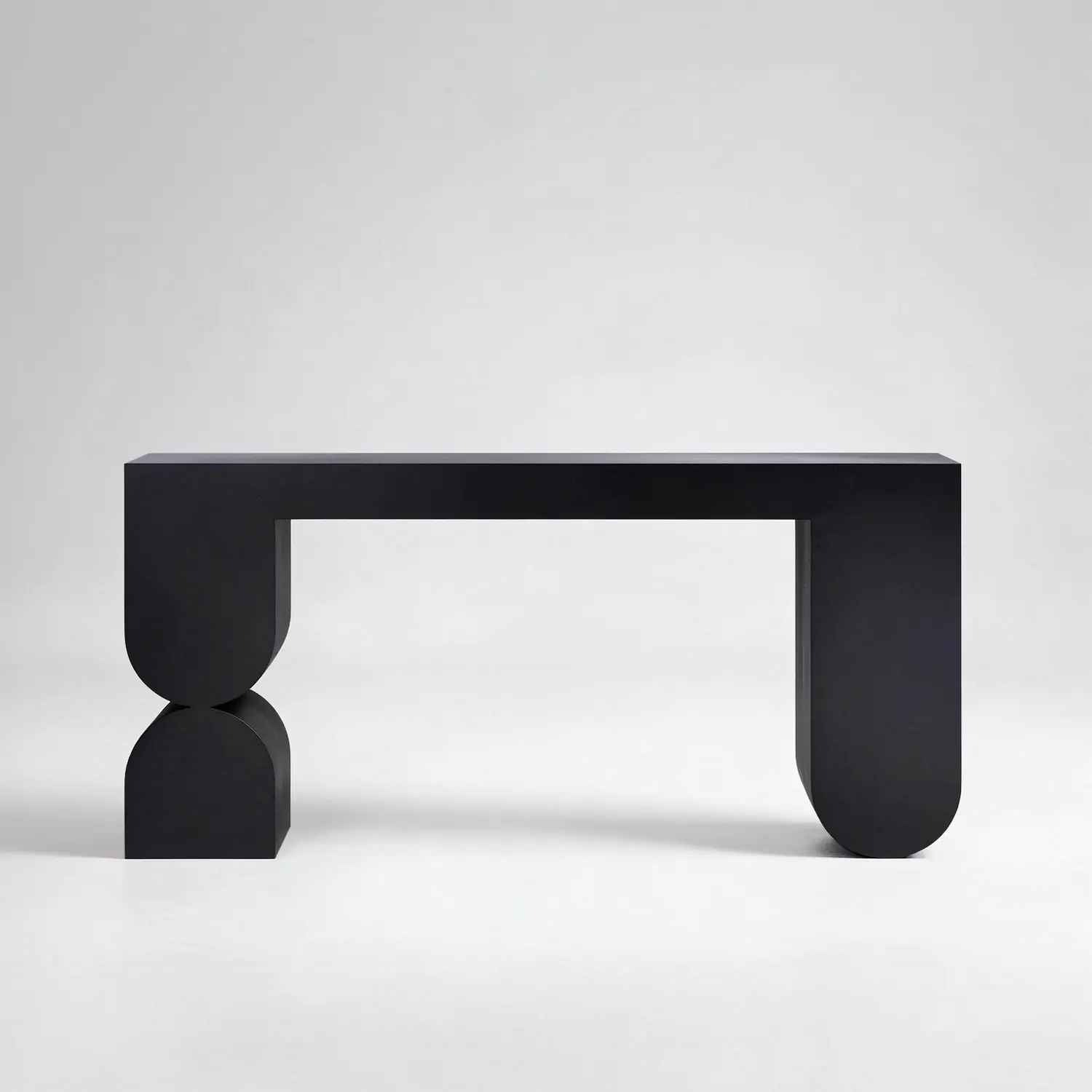 Modern Black Sculptural Solid Wood Console Table for Entryway Image - 8 | homeyfad