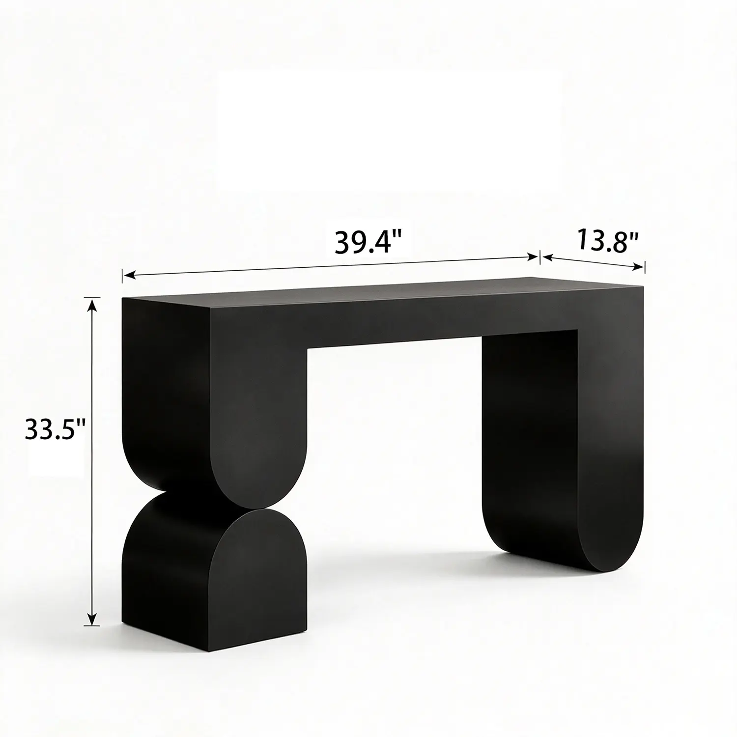 Modern Black Sculptural Solid Wood Console Table for Entryway Image - 9 #size | homeyfad