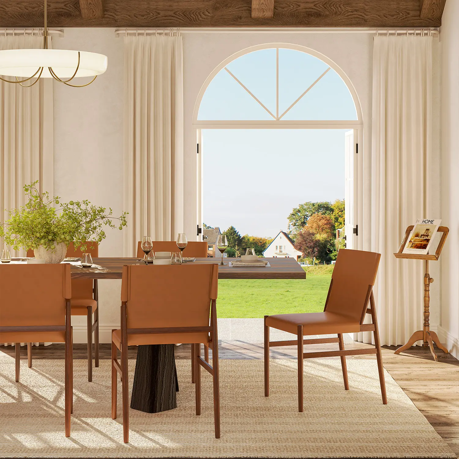 Mid-century Modern Faux Leather Dining Chairs Carbon Steel Frame Set of 2 Image - 6 | homeyfad