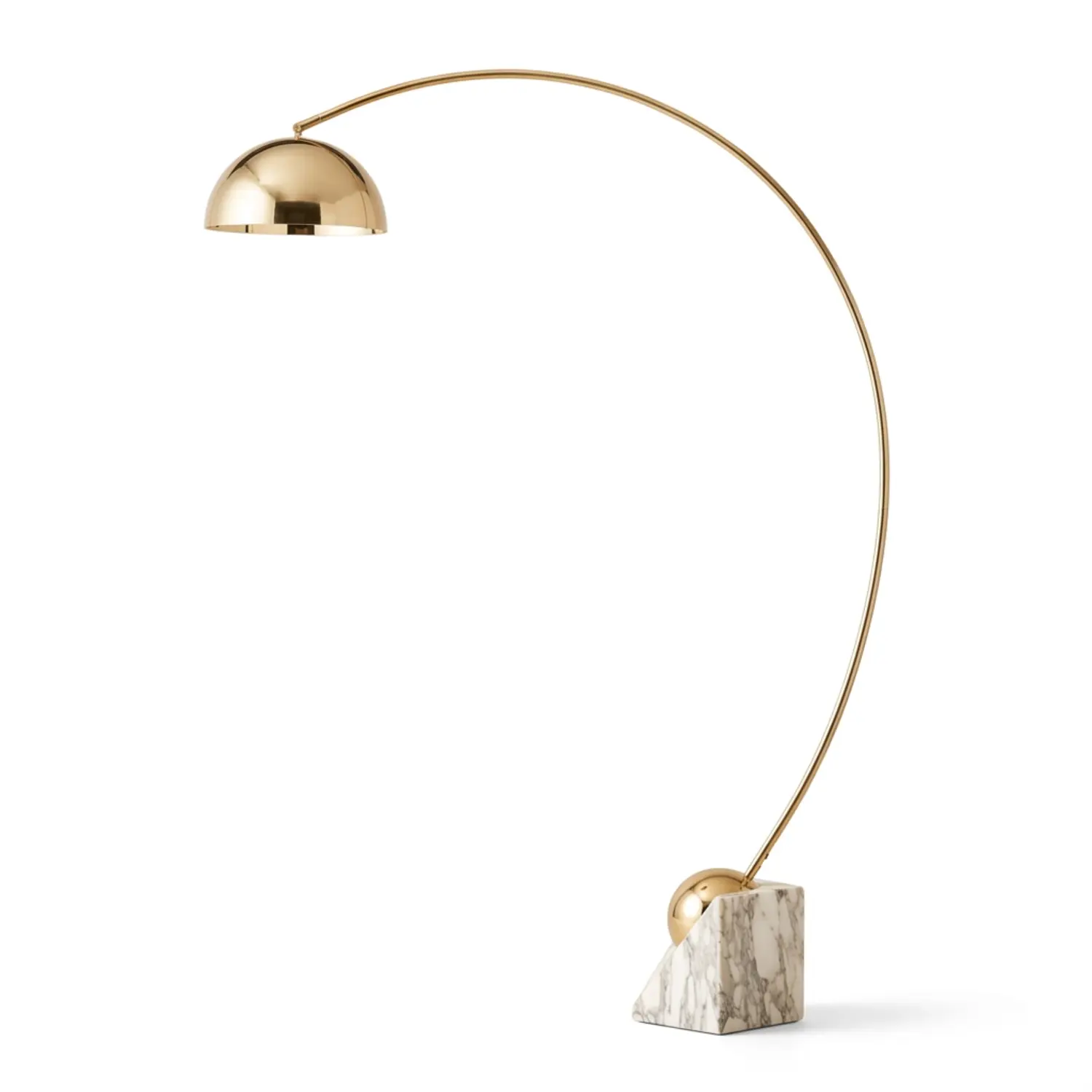 Gold Modern Luxury Adjustable Arc Floor Lamp with Marble Base Image - 2 | homeyfad