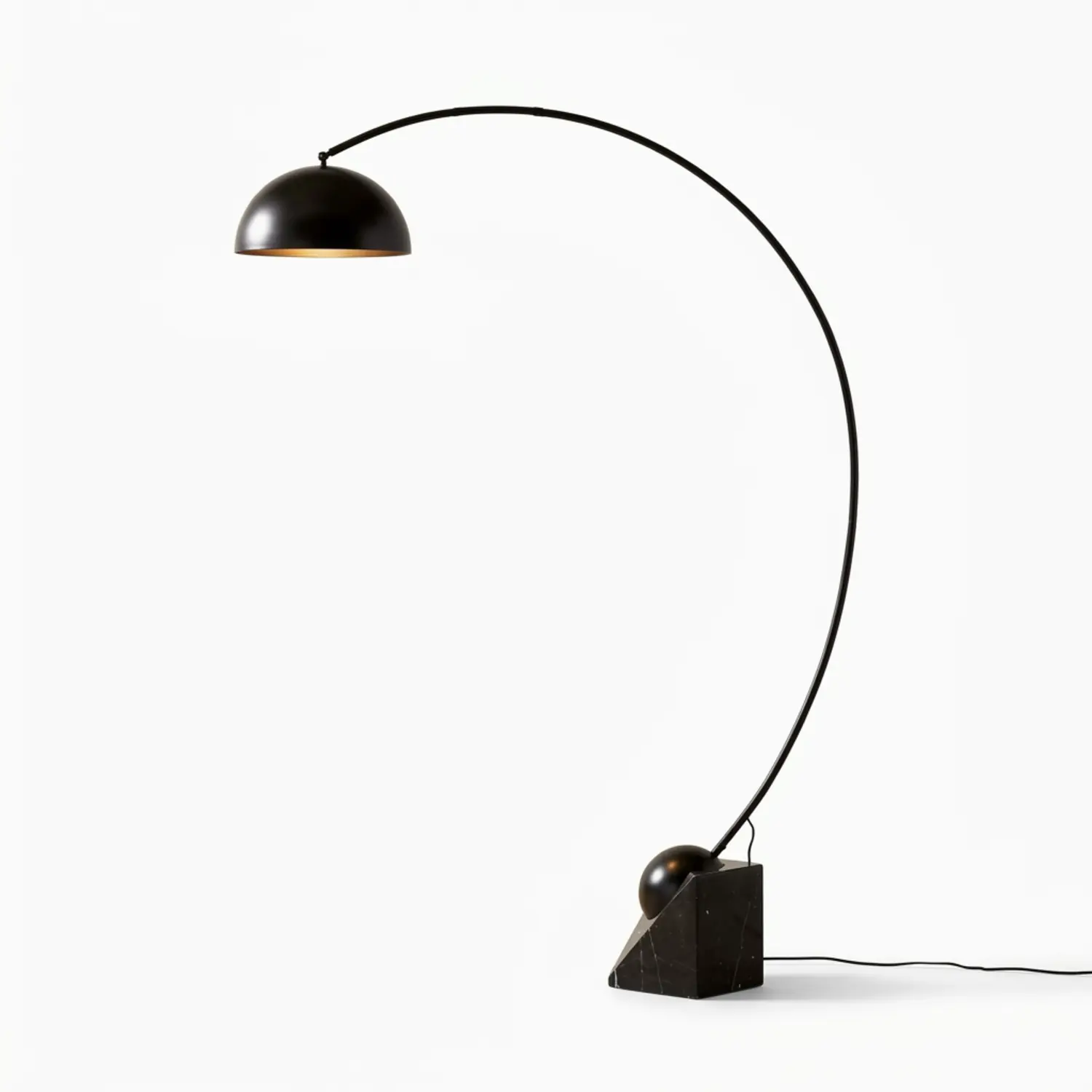 Black Modern Luxury Adjustable Arc Floor Lamp with Marble Base Image - 3 | homeyfad