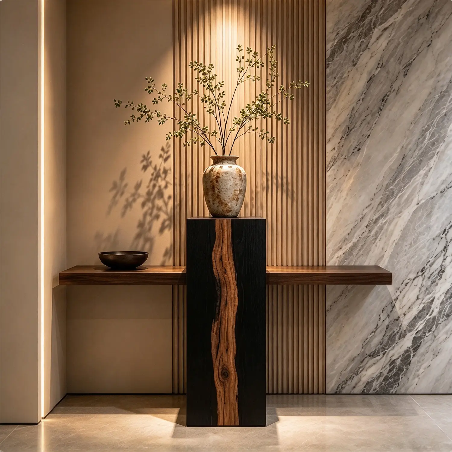 Modern Solid Pine Wood Console Table with Cross-Shaped Design Image - 2 | homeyfad
