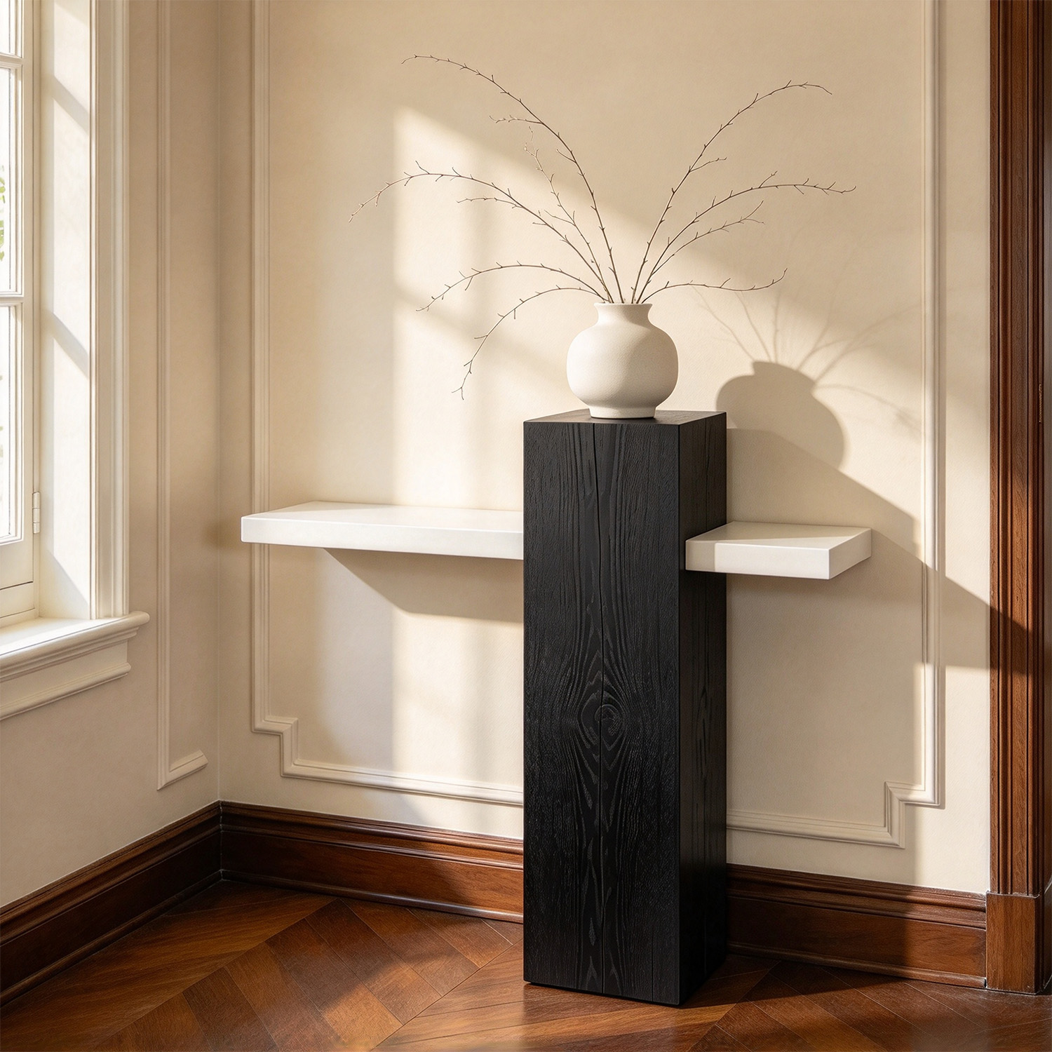 Modern Solid Pine Wood Console Table with Cross-Shaped Design | homeyfad