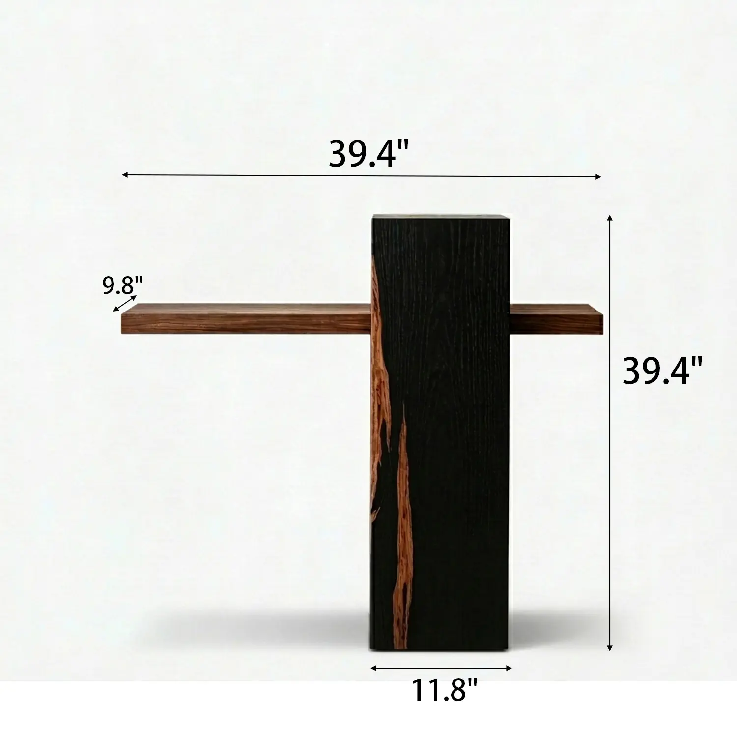 Modern Solid Pine Wood Console Table with Cross-Shaped Design Image - 12 | homeyfad