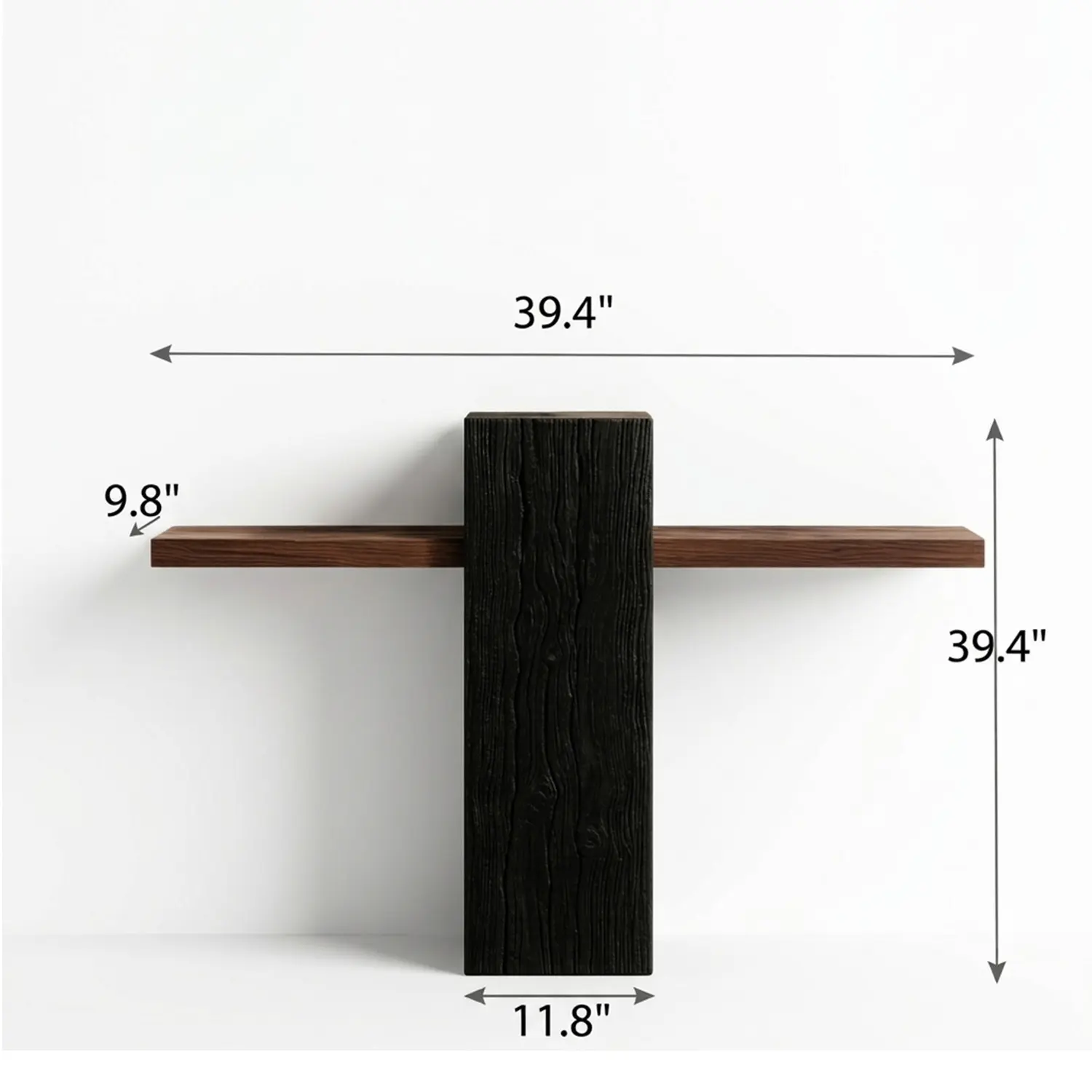 Modern Solid Pine Wood Console Table with Cross-Shaped Design Image - 11 | homeyfad