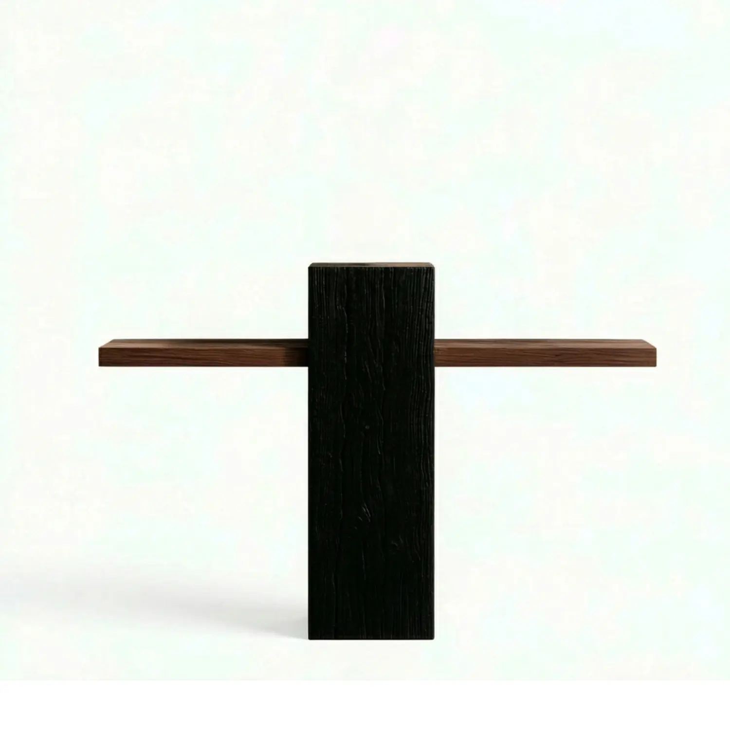 Modern Solid Pine Wood Console Table with Cross-Shaped Design Image - 7 | homeyfad