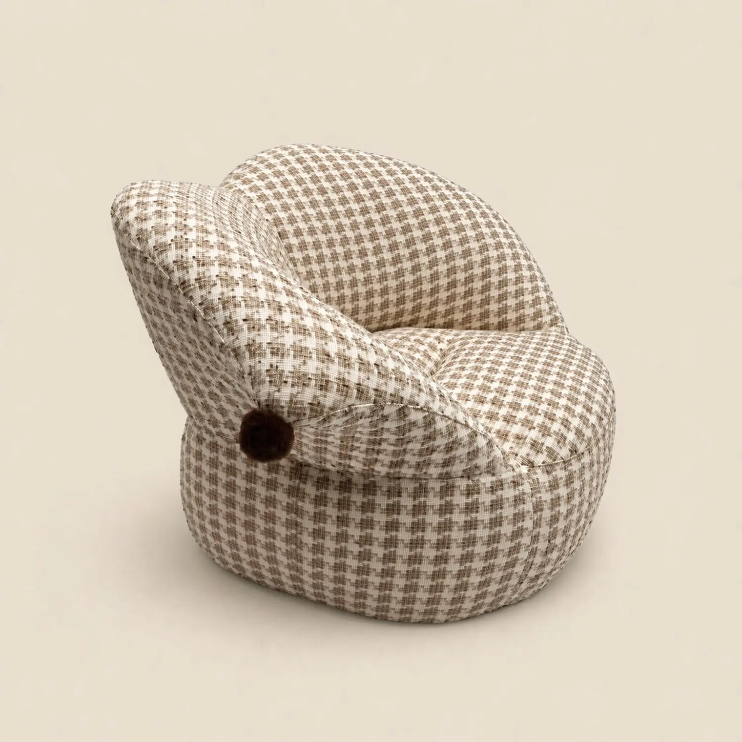 Modern Clown-Inspired Houndstooth Swivel Accent Chair Image - 25 | homeyfad