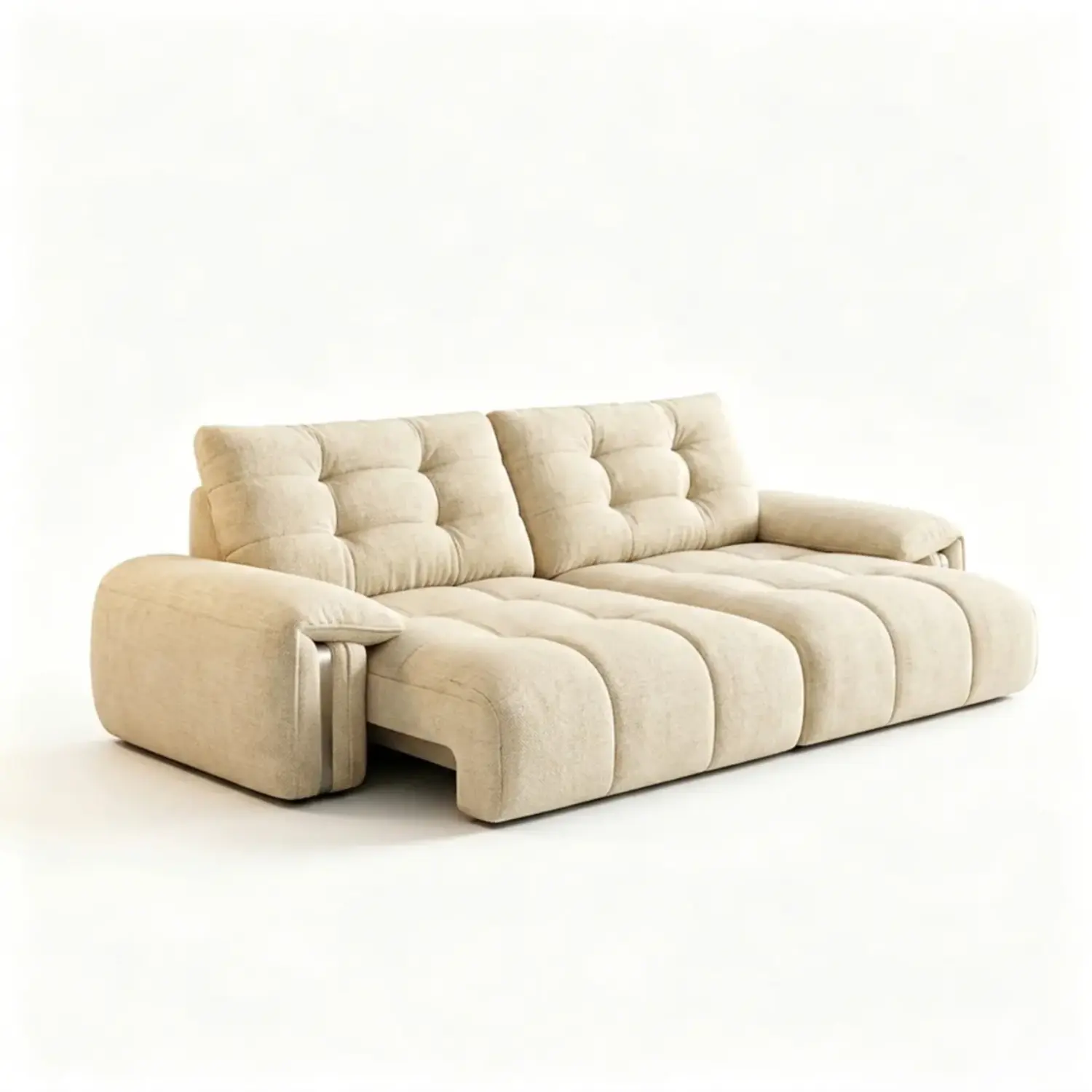 Contemporary Chenille Tufted Power Pull-Out Sofa Bed Image - 24 | homeyfad