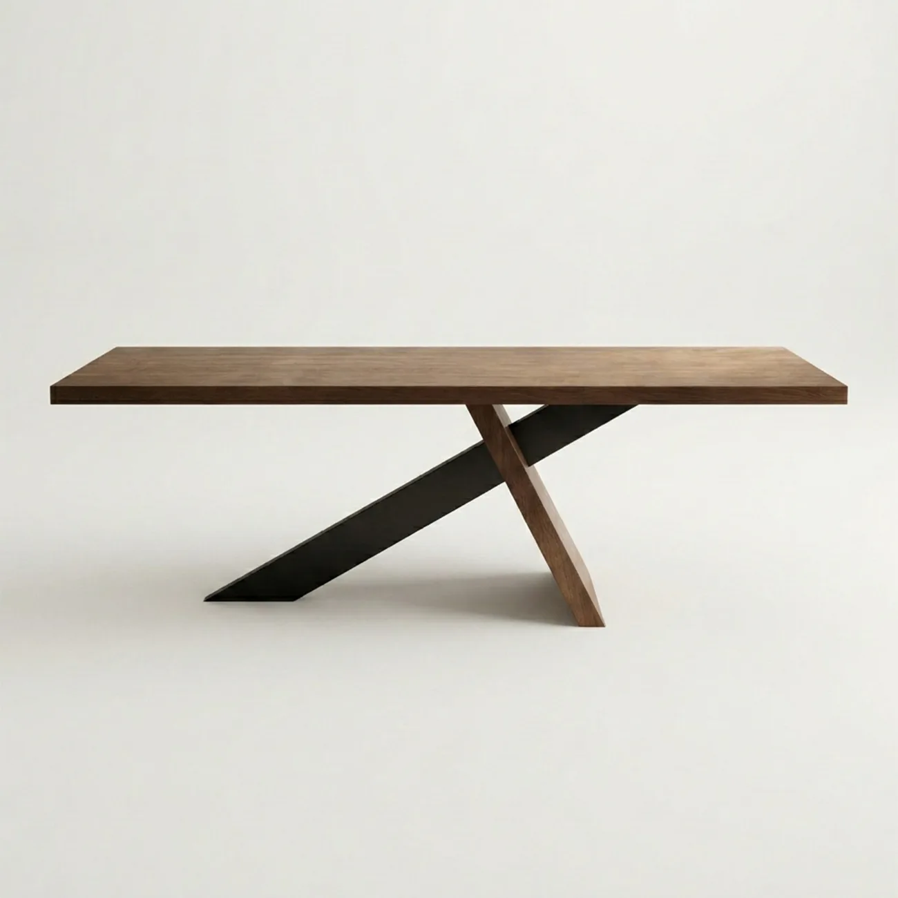 Modern Industrial Rectangular Solid Pine Wood Dining Table with Iron Base Image - 10 | homeyfad
