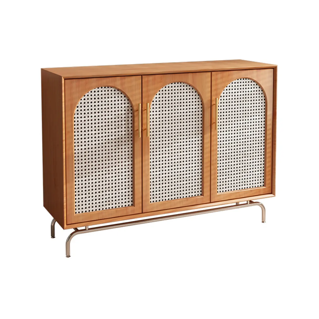 Modern Natural Cherry Decorative Woven Cabinet for Living Room Image - 5 | homeyfad