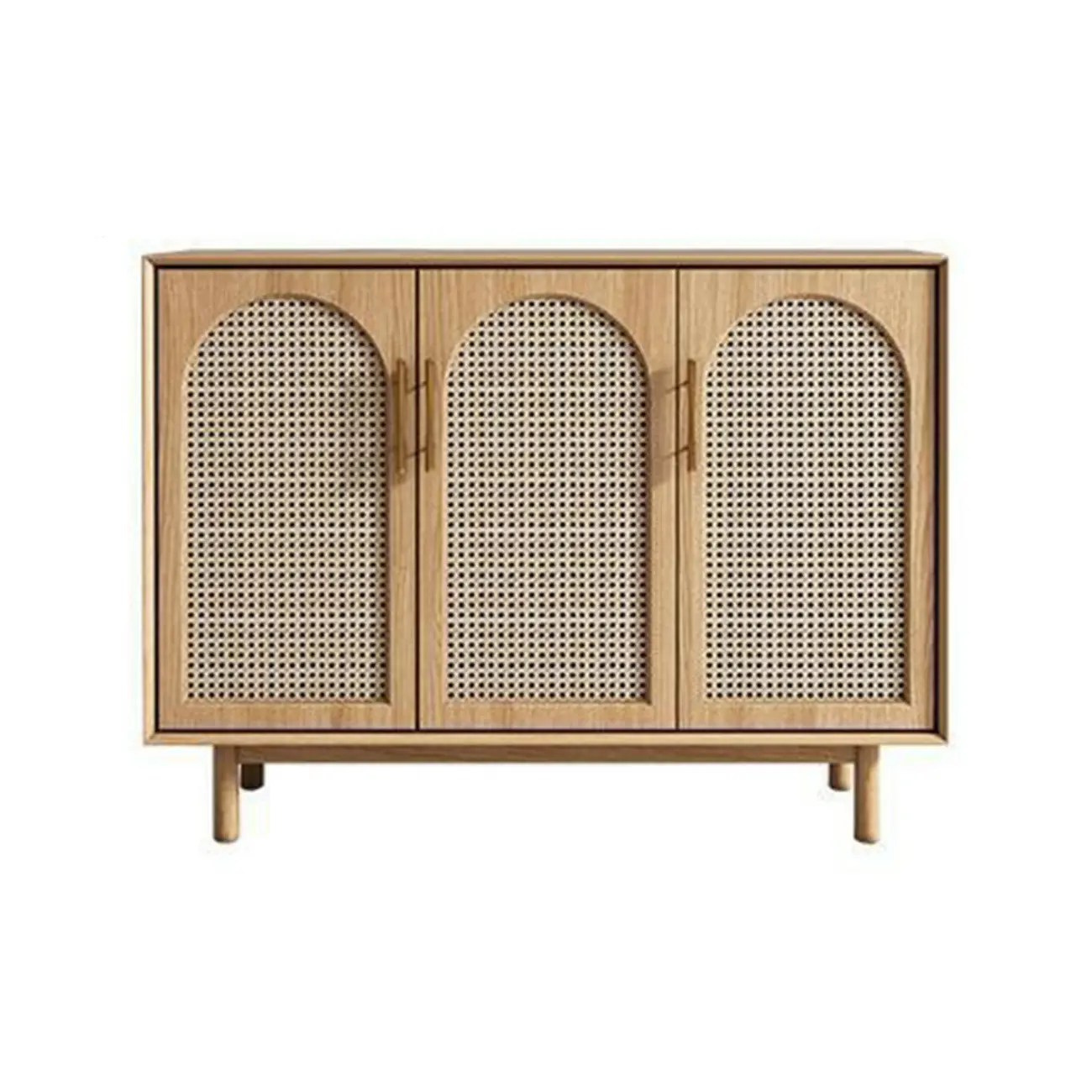 Modern Natural Cherry Decorative Woven Cabinet for Living Room Image - 6 | homeyfad