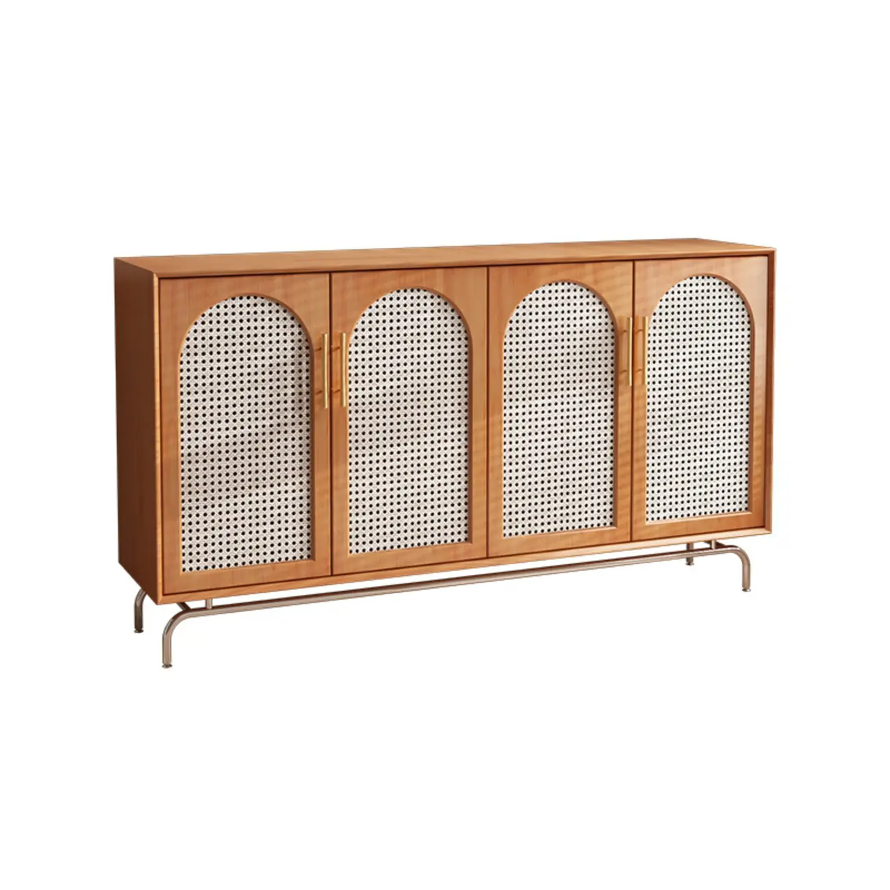 Modern Natural Cherry Decorative Woven Cabinet for Living Room Image - 7 | homeyfad