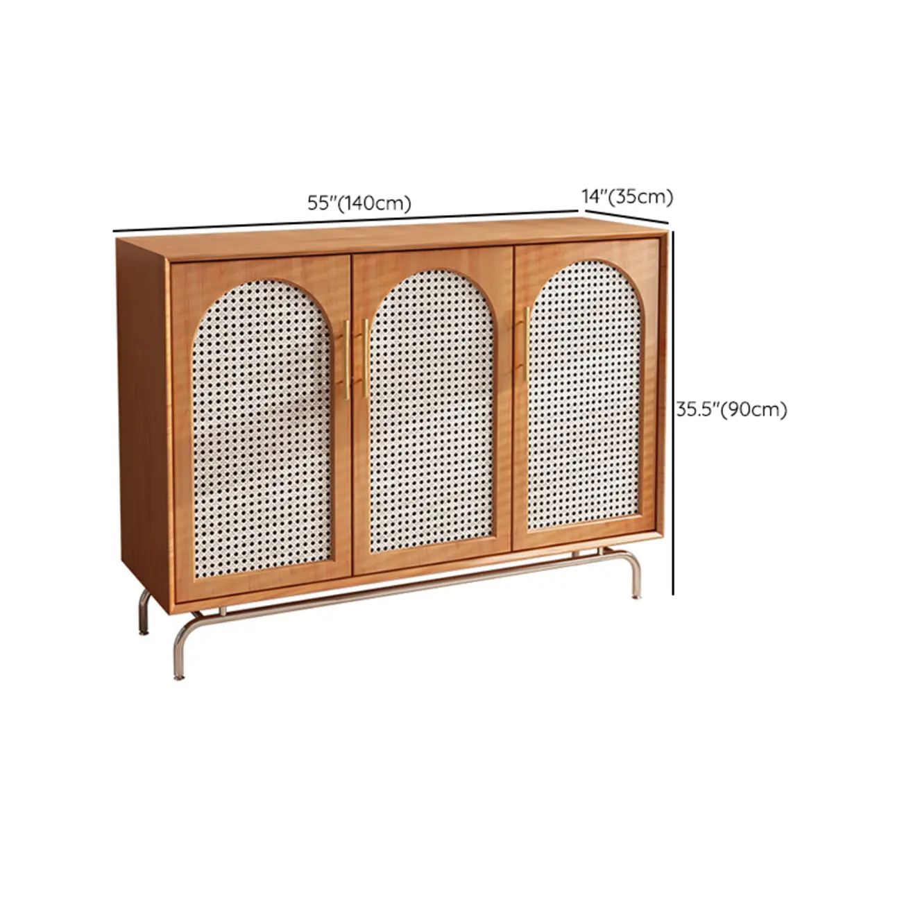 Modern Natural Cherry Decorative Woven Cabinet for Living Room Image - 10 | homeyfad