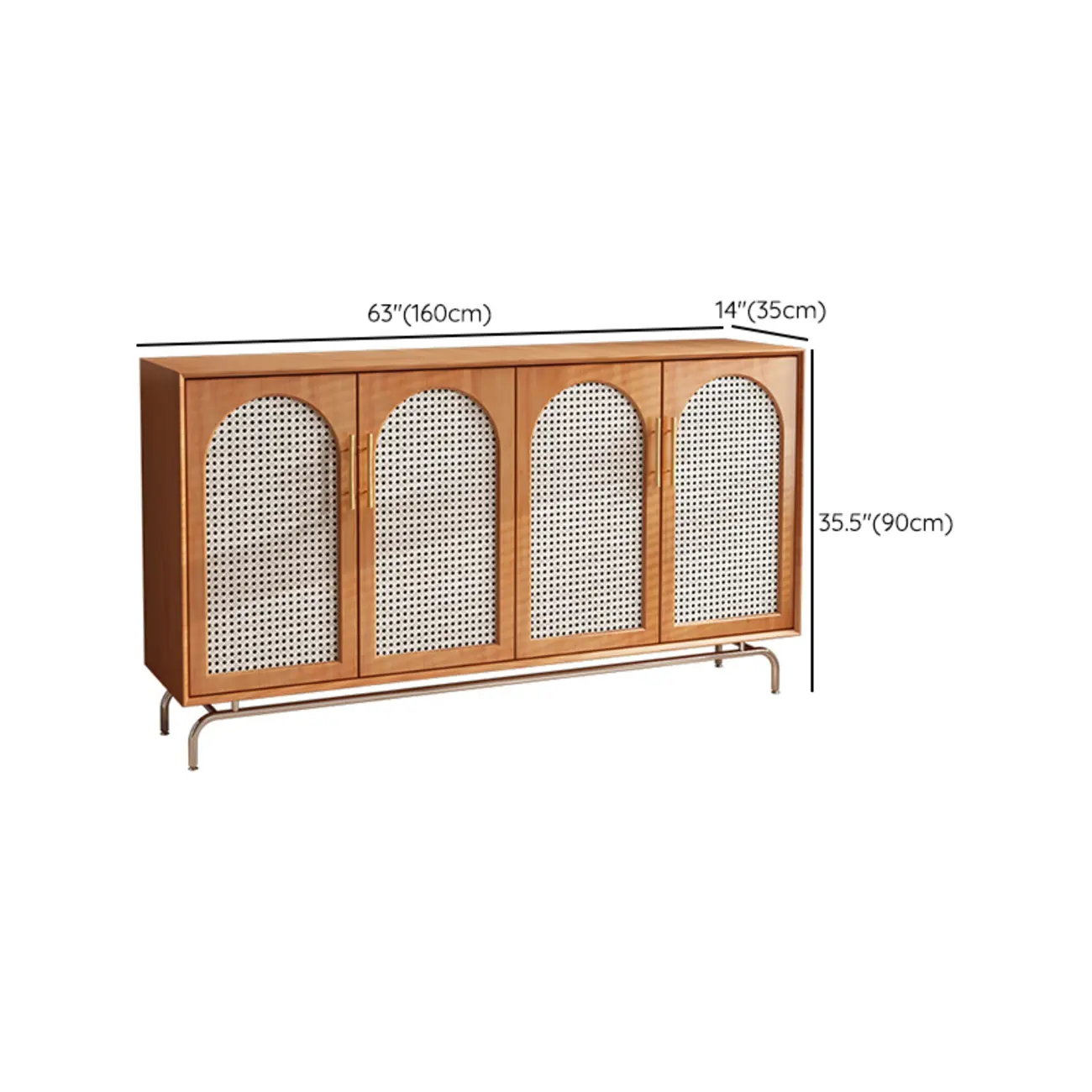 Modern Natural Cherry Decorative Woven Cabinet for Living Room Image - 11 | homeyfad