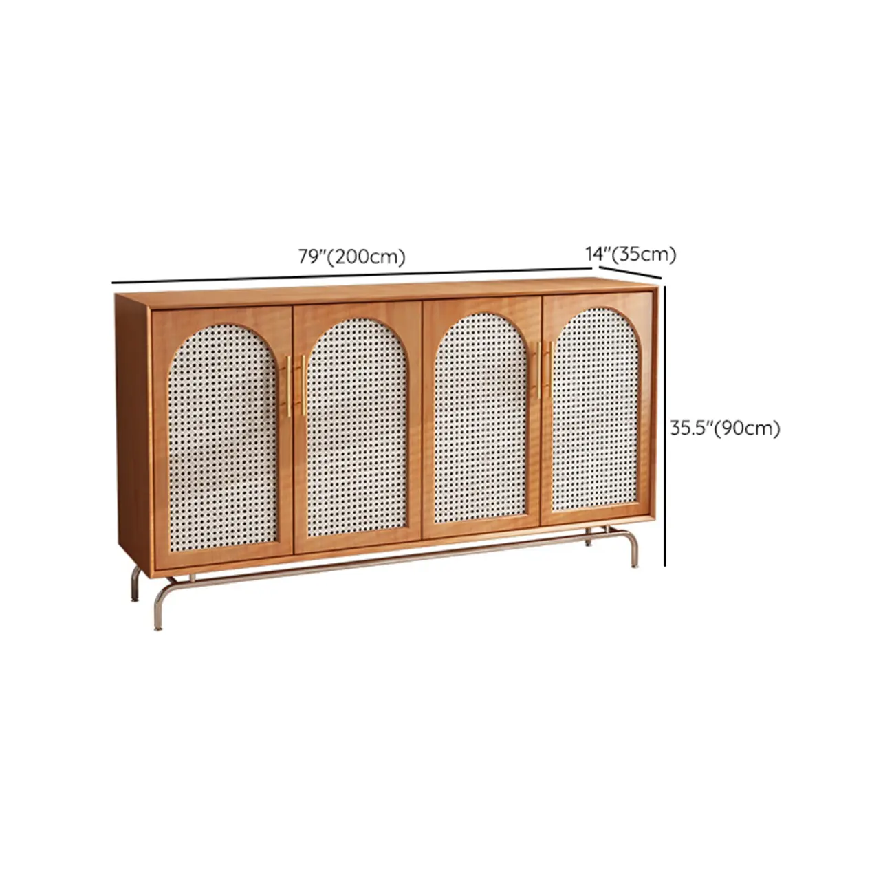Modern Natural Cherry Decorative Woven Cabinet for Living Room Image - 13 | homeyfad