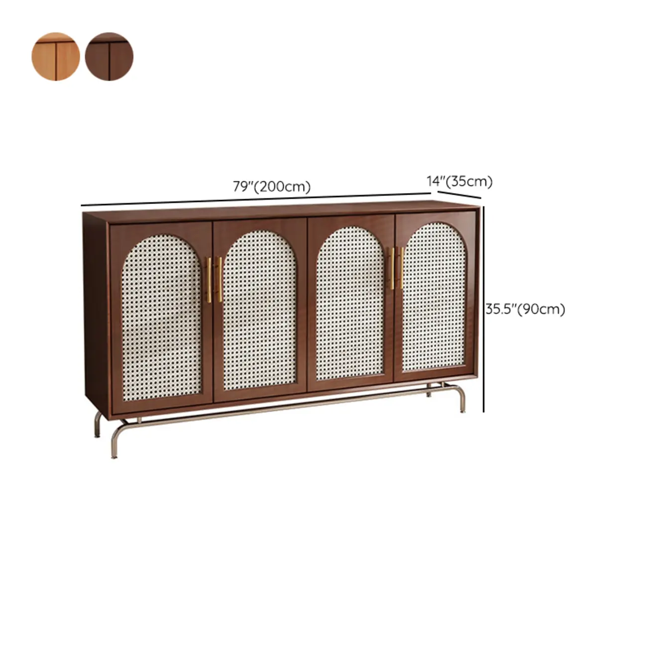 Modern Black Wood Woven Front Storage Cabinet for Living Room Image - 20 | homeyfad